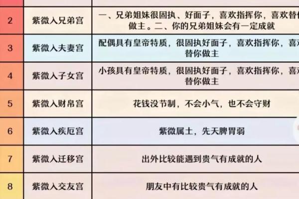 紫薇斗数各宫位 紫薇斗数各宫位