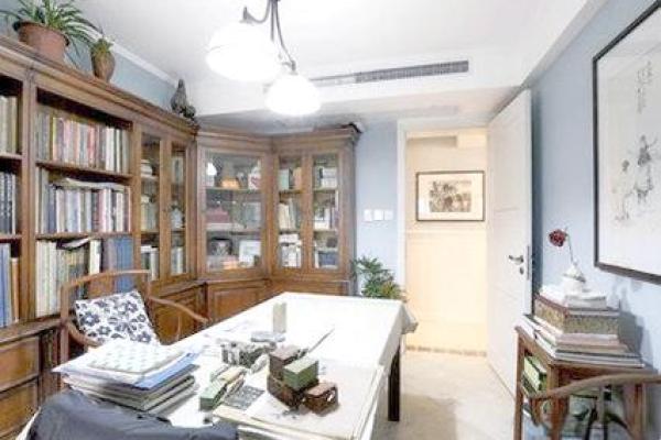 风水书房后背墙挂什么好书房布置