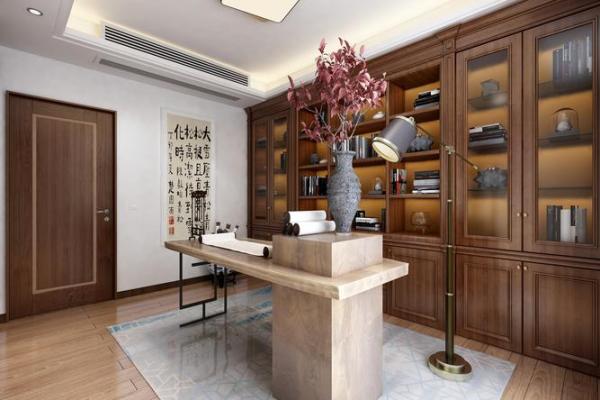 风水书房后背墙挂什么好书房布置