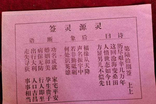 观世音灵签全签原文解释