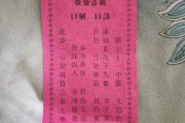 观音灵签第六十六签解