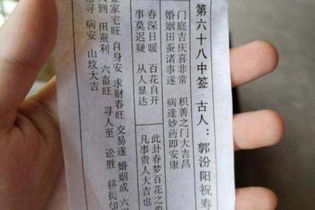 观音普菩灵签