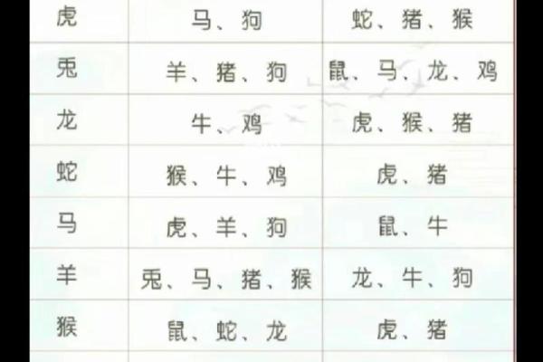 十二生肖配对表