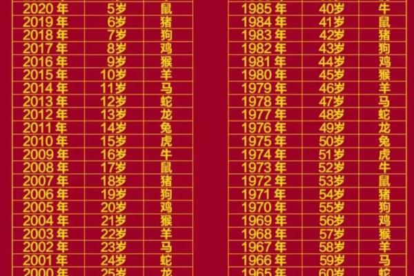 生肖年份配对表姻缘 生肖和年份对照表？