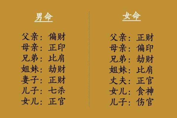 八字十神——家族关系谱