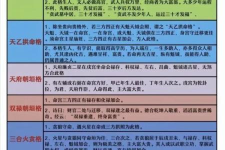 紫薇斗数格局大全